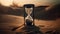Time slipping away an hourglass in the desert\\\'s vast expanse