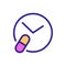 Time taking medication icon vector. Isolated contour symbol illustration