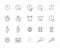 Time thin outline icons vector set template