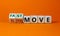 Time to fast move symbol. Turned wooden cubes and changed words `slow move` to `fast move`. Beautiful orange table, orange