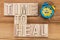 Time to heal- text in vintage letters on wooden blocks with ala