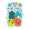 Time to Relax Cute Sticker With Pineapples