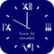 Time to remodeling home. Watch dial is a tools for repairing in blue. Professional remodel services logo.