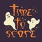 Time to scare halloween poster with ghosts