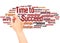 Time to Succeed word cloud hand writing concept