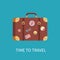 Time to Travel Banner Luggage Vector Illustration