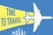 Time To Travel Flight Banner. Airplane in the sky, silhouette