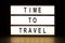 Time to travel light box sign board