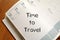 Time to travel write on notebook