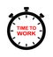 Time to work stopwatch timer icon logo