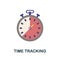 Time Tracking flat icon. Color simple element from work from home collection. Creative Time Tracking icon for web design,