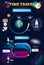 Time travel infographic vector illustration with relativity and wormhole.