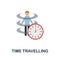 Time Travelling flat icon. Colored sign from futurictic technology collection. Creative Time Travelling icon