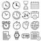 Time vector icon set. Clock illustration symbol collection. calendar sign. For web sites