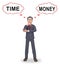 Time Vs Money Thought Contrasting Earning Money With Leisure Or Retirement - 3d Illustration