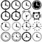 Time and watch related line icon set. Vector illustration.