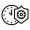 Time work icon outline vector. Core mission