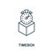 Timebox icon. Line style element from agile collection. Thin Timebox icon for templates, infographics and more