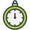 Timekeeper or stopwatch flat outline vector icon