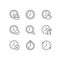 Timekeeping in daily life pixel perfect linear icons set