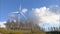 Timel apse of wind turbines turning. Windmill