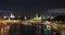 Timelaps, the movement of water and motor transport on the river and embankment near the Kremlin and Moscow river from