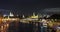 Timelaps, the movement of water and motor transport on the river and embankment near the Kremlin and Moscow river from