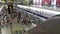 Timelaps people travel at rush hour Subway, crowd travelers in train station