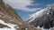 Timelaps of Severo-Chuisky mountain range and running clouds on blue sky. Altai Mountains, Russiia