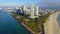 Timelapse aerial flyaway of Miami Beach