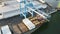 Timelapse Aerial View of Cargo Containers being Removed from Ship