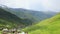 Timelapse and Ancient stone towers and Ushguli village at the foot of Mt. Shkhara. Picturesque and gorgeous scene.