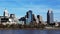 Timelapse Cincinnati skyline with Ohio River 4K