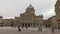 Timelapse. City traffic panorama. View of the Swiss Parliament. Bern. Switzerland. Europe