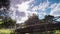 Timelapse of clouds over a wooden bridge