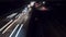 Timelapse of dense traffic on German highway at night