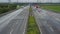 Timelapse of dense traffic on German highway at night