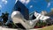 Timelapse famous Whale Monument at Faria Lima Avenue at downtown Sao Paulo.