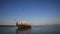 Timelapse of a flat bottomed sailing boat and a rising tide, Holland