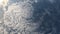 Timelapse fluffy Cumulus clouds moving in bright sunset sky. Abstract aerial nature summer ocean sunset, sea and sky