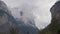 Timelapse Foggy Clouds Climbing Over Mountains. Lauterbrunnen Valley, Berner Oberland, Switzerland