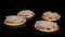 Timelapse - four homemade mini pizzas baking in electric oven at home