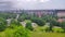 Timelapse of Gdansk with shipyard cranes in background. View from Gradowa hill.