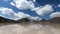 Timelapse gorge cliffs and mountain lake with moving sky shadows and clouds. North Caucasus. Russia