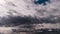 Timelapse of Gray Cumulus Clouds moves in Blue Dramatic Sky, Cirrus Cloud Space