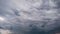 Timelapse of Gray Cumulus Clouds moves in Blue Dramatic Sky, Cirrus Cloud Space