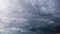 Timelapse of Gray Cumulus Clouds moves in Blue Dramatic Sky, Cirrus Cloud Space