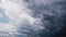 Timelapse of Gray Cumulus Clouds moves in Blue Dramatic Sky, Cirrus Cloud Space