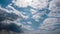 Timelapse of Gray Cumulus Clouds moves in Blue Dramatic Sky, Cirrus Cloud Space