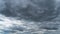 Timelapse Gray Rainy Clouds Float Across the Dark Sky on a Cloudy Day